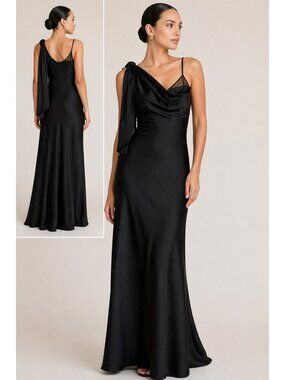 Diane von Furstenberg Shoulder Knot Slip Gown Long Dress Size 12 NWT